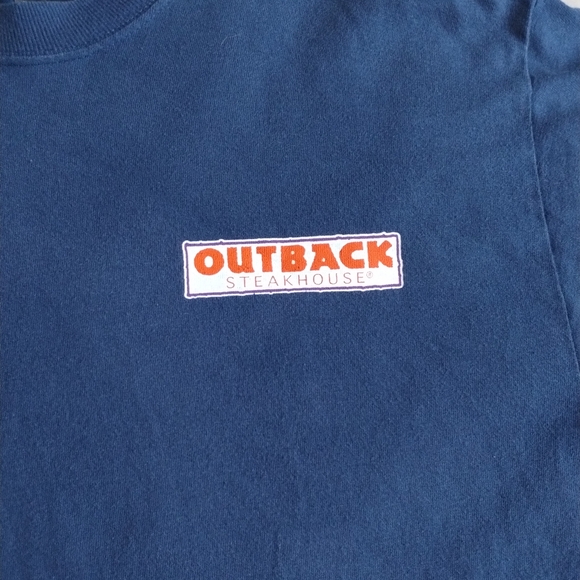 MEDIUM Outback Steakhouse Shirt Y2K Motorcycle Kangaroo Print - Picture 2 of 7